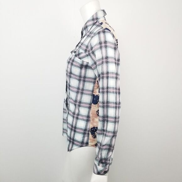 Cabi Plaid & Floral Button Down Festival Shirt - Picture 4 of 6